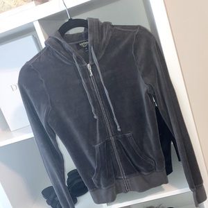 JUICY COUTURE Velour Zip Hoodie, charcoal grey